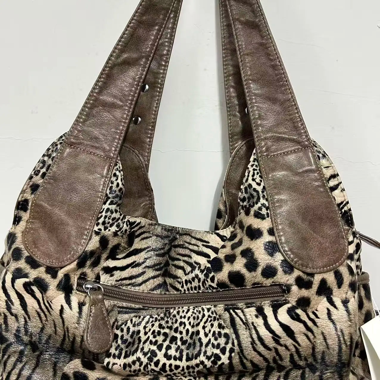 Women Handbags Fashion Leopard Shoulder Bag Large Tote Top-handle Shopping Pack Multifunctional Satchel Lady Hobos  Big Purse
