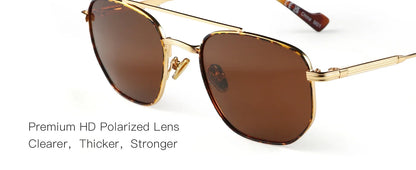 Fashion Uv400 Protect Sunglasses Men Women Trendy Double Bridge Pilot Polarized Sun Glasses Goggles Shades