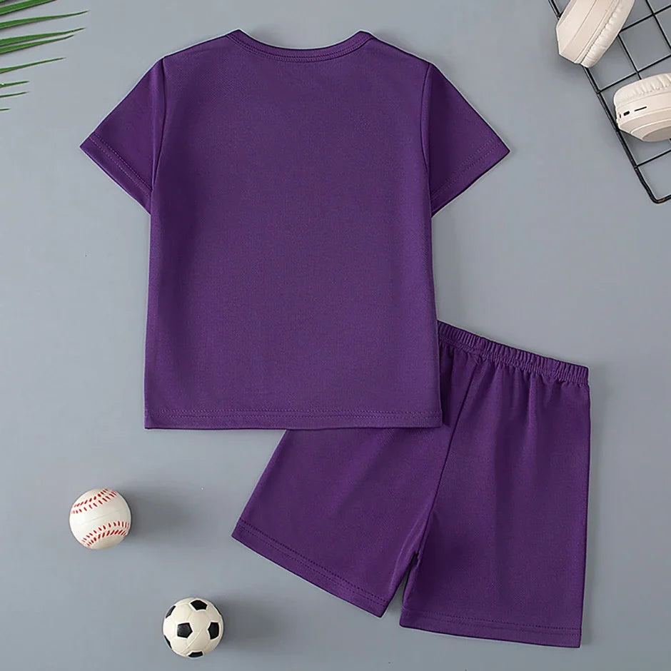 2/5-piece Set 2026 Summer Children's Multi-color Quick Drying Casual Suit Boys And Girls Versatile Short Sleeved Sports Shorts