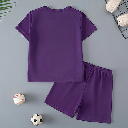 2/5-piece Set 2026 Summer Children's Multi-color Quick Drying Casual Suit Boys And Girls Versatile Short Sleeved Sports Shorts