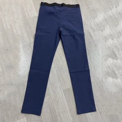 Casual Suit Pants Mens City Work Cotton Trousers Breathable Elastic Waist Pants Spring Autumn Solid Color Slim Versatile Pants