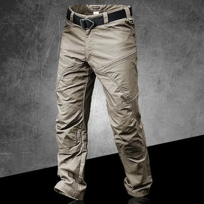 Stretch Hiking Pants Men Water Resistant Rip Stop Cotton Outdoor Work Cargo Pants Multi-Pocket Lightweight Combat Tactical Pants