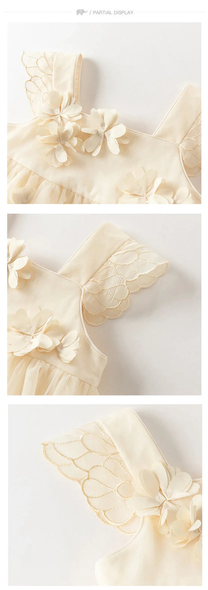 Dave Bella Girls Mesh Party Princess Dress Children Embroidery Sleeveless Ball Gown Dress Sweet Wedding Birthday DB2261852