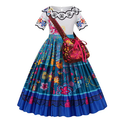 Girls Encanto Costume Charm Princess Dress Suit Kids Cosplay Mirabel Carnival Isabela Birthday Party Christmas Clothing