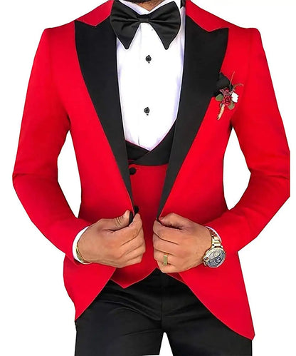 Custom Made Men Suits Terno Slim Groom Tuxedos Wedding Men Suits Terno Masculino (Jacket+Pant+Vest)