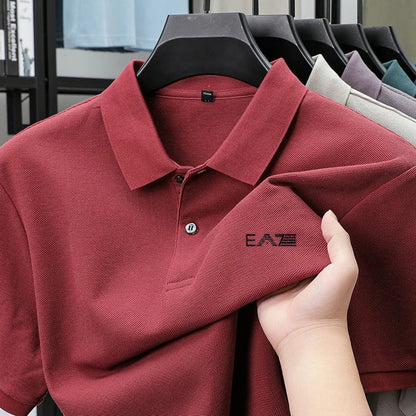 Luxury brand polo shirt short sleeved letter printed men's top summer 100% cotton comfortable breathable casual lapel T-shirt