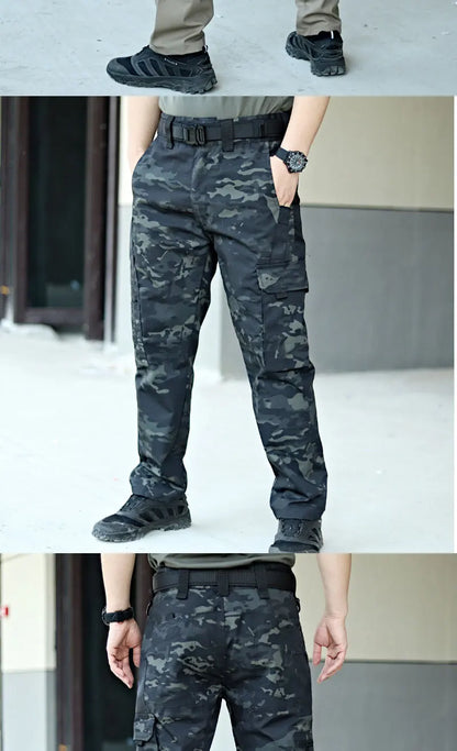 Outdoor Work Tactical Pants Camouflage Cargo Trousers Waterproof Multi-pocket Wear-Resistant Outdoor Training Workwear Trousers