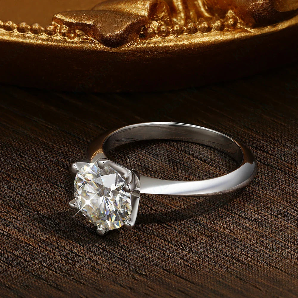 Original 925 Sterling Silver Ring Moissanite Diamonds with Certificate Fine Jewelry Wedding Engagement Rings for Women