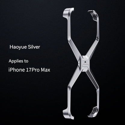 New X-Shaped Metal No Border Four Corner Anti Fall Irregular Phone Case,For iPhone 17 Promax 17 Pro Bumper Back Cover