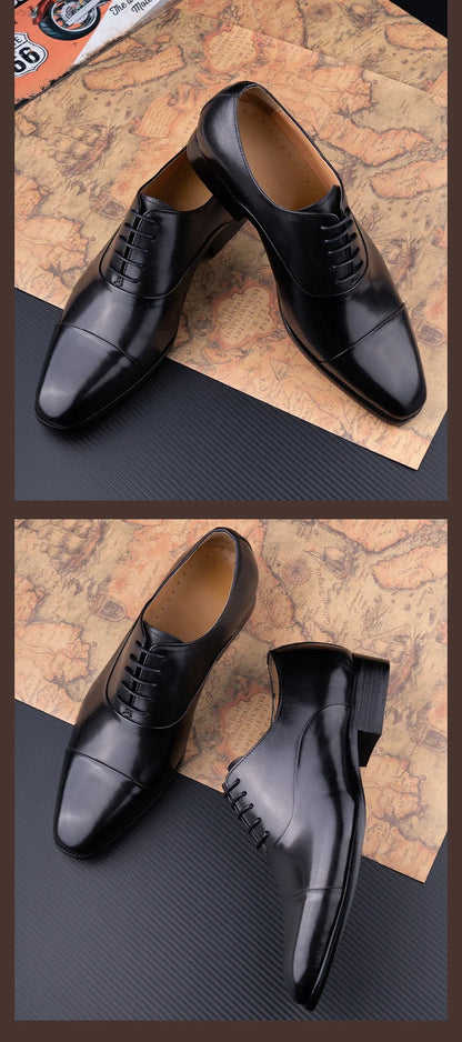 High Quality Handmade Mens Oxford Leather Shoes Inner Suture Genuine Leather Men Dress Shoes Business Formal Leather Shoes