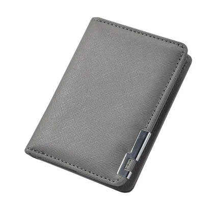 Black Faux Leather Slim Wallet with Multiple Card Slots Business Style for Men Perfect for Business Meetings