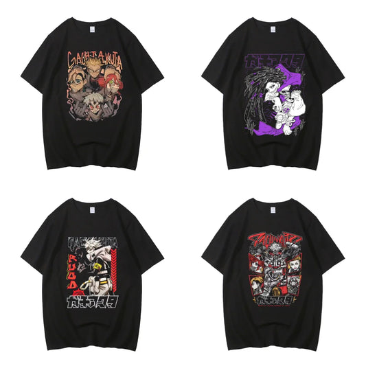 Japanese Anime Gachiakuta T-shirt Men Women T-shirt Hip Hop Y2k Female Male Clothing Harajuku High Quality Cotton Top