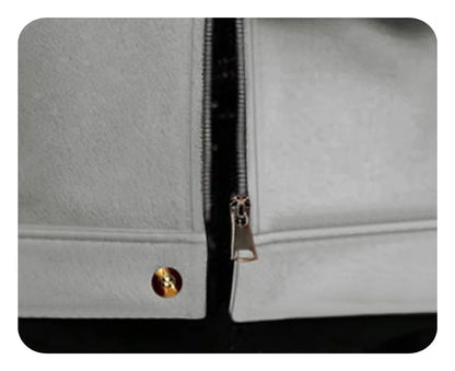 Men's Polyester Brushed Jacket, Lapel Button/Zipper Coat with Pocket, Comfortable Casual Autumn Winter Office Business Wear