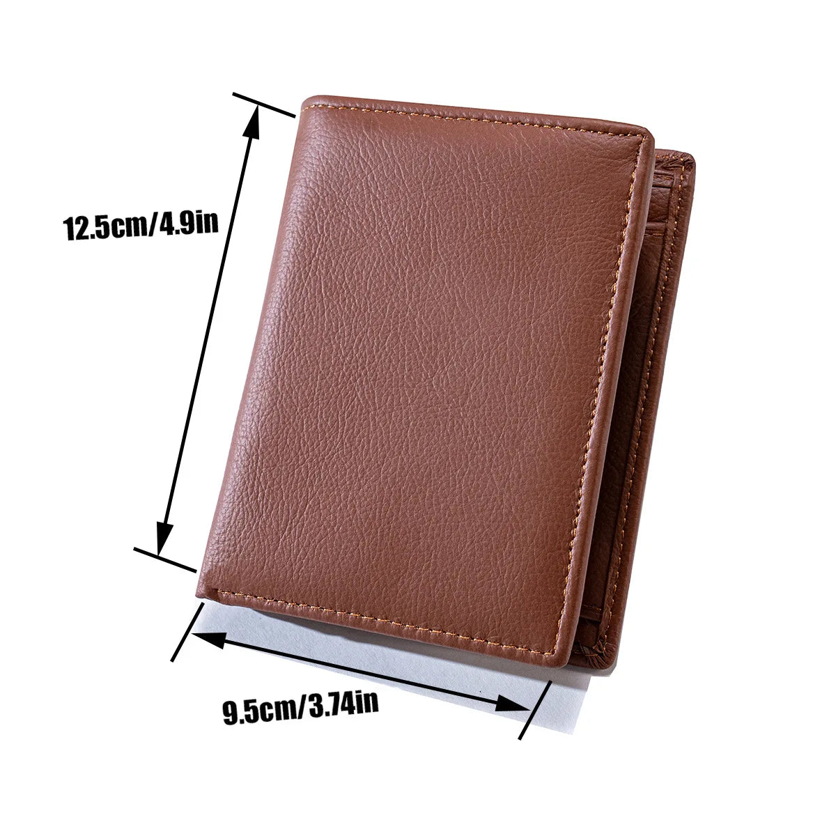 Men's Wallet Genuine Leather Wallets for Men Coin Purse Vintage Vertical Short Credit Card Holder Money Bag Men's RFID Wallet