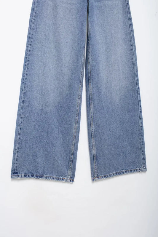 Women Fashion Denim Solid Straight Pants Jeans High Waist Full Length Casual Female Chic Lady Trousers