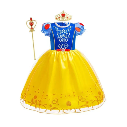 Girls Princess Dress Kids Cinderella Snow White Aurora Sofia Rapunzel Cinderella Halloween Costume Children Birthday Party Dress