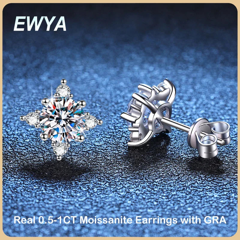 New In 0.5/1CT Octopus Moissanite Stud Earrings For Women Party Wedding Fine Jewelry S925 Sterling Silver Diamond Earring