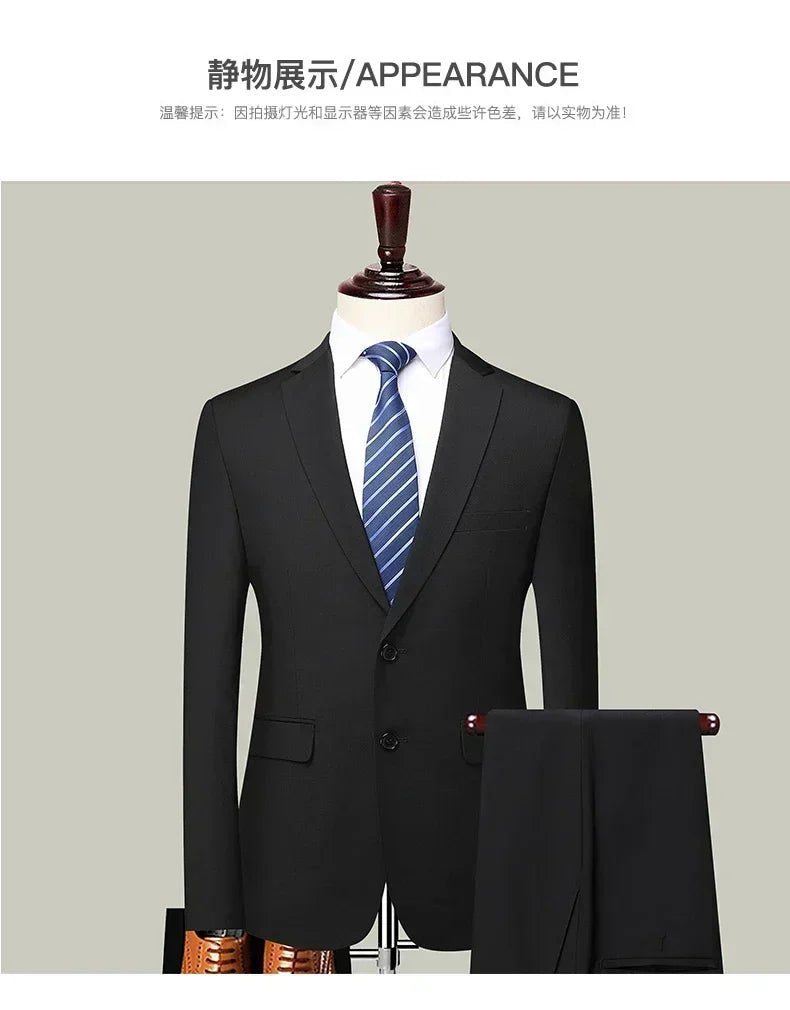S-8XL Blazer New Men's Fashion Business Solid Color British Style Professional Work Groom Wedding Dress Best Man Blazer Jacket