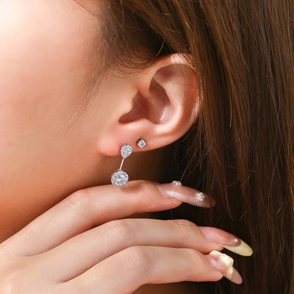 DVVS1 Brilliant Moissanite Drop Earring for Women Girl S925 Sterling Silver Engagement Wedding Stud Jewelry Test Passed