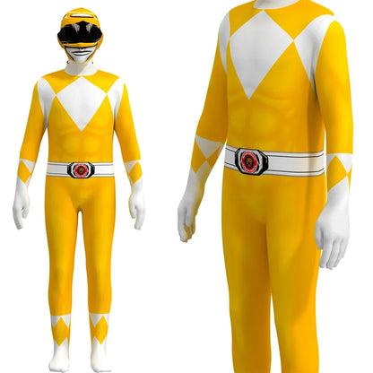 Fantasia Power Samurai Morpher Mighty Morphin Rangers Cosplay Costume Superhero Mask Kids Carnival Party Jumpsuit Zentai Suit