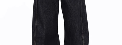American Retro Deconstructed Bla Knife  Jeans Women's Loose Silhouette Wide Leg Floor Length Trousers Casual High Waist...