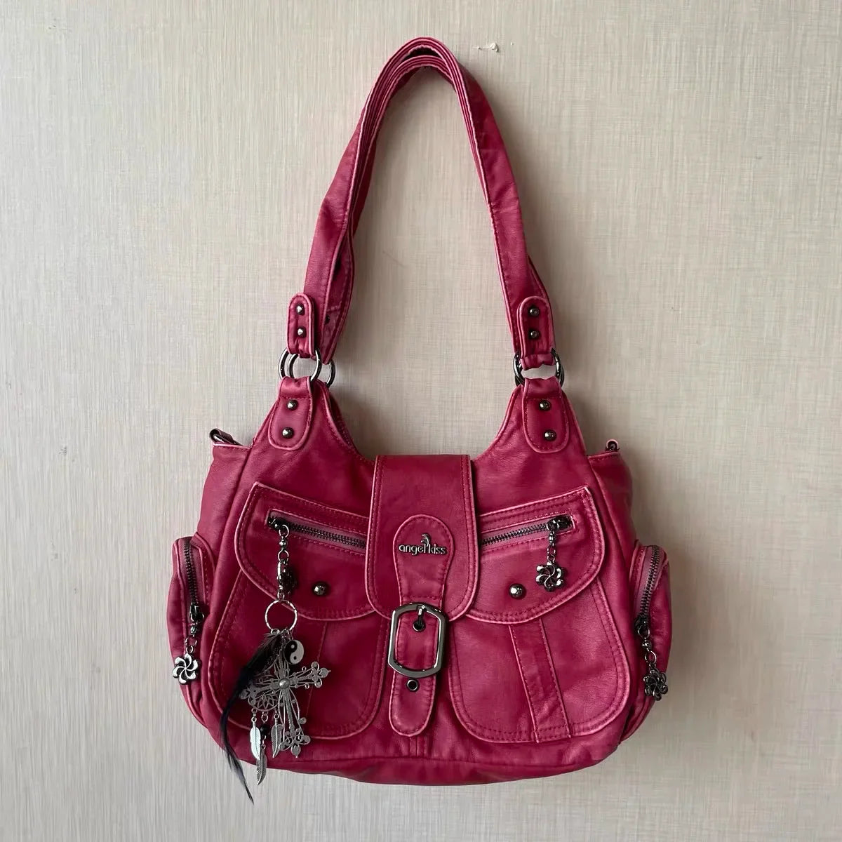 Vintage Women Handbags PU Shoulder Bag Satchel Top-handle Shoulder Bag Fashion Dumpling Pack Multi-pockets Shoulder Bags