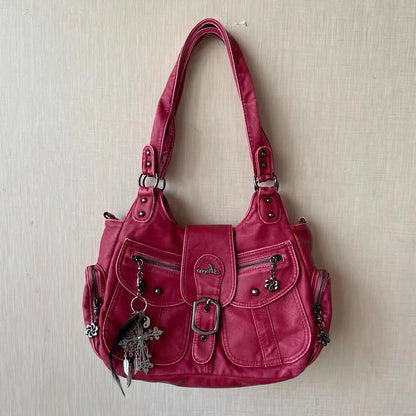 Vintage Women Handbags PU Shoulder Bag Satchel Top-handle Shoulder Bag Fashion Dumpling Pack Multi-pockets Shoulder Bags