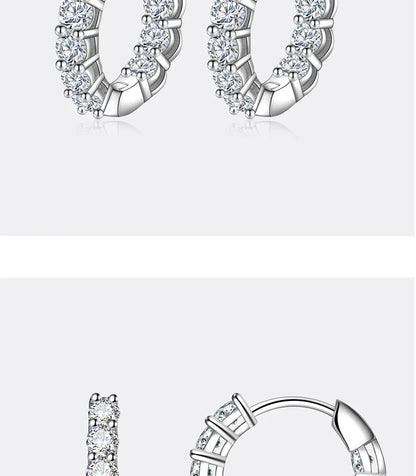 1.8CT All Moissanite Earrings for Women S925 Pure Silver GRA Certified Diamond Temperament Fashion Wedding Party Jewelry