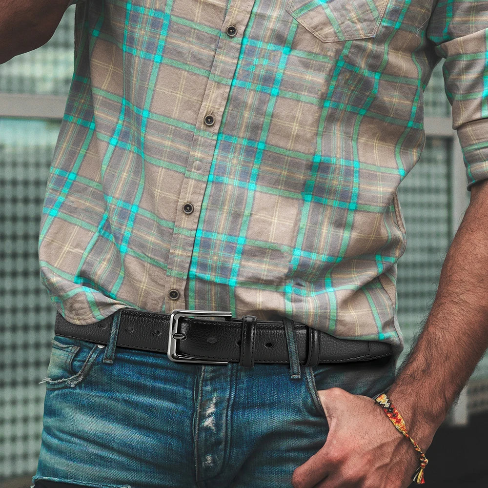 Men Belts High Quality Genuine Leather LONG Large Pin Buckle Metal Automatic Buckle Male Belts Strap Mal 115cm 135cm Size