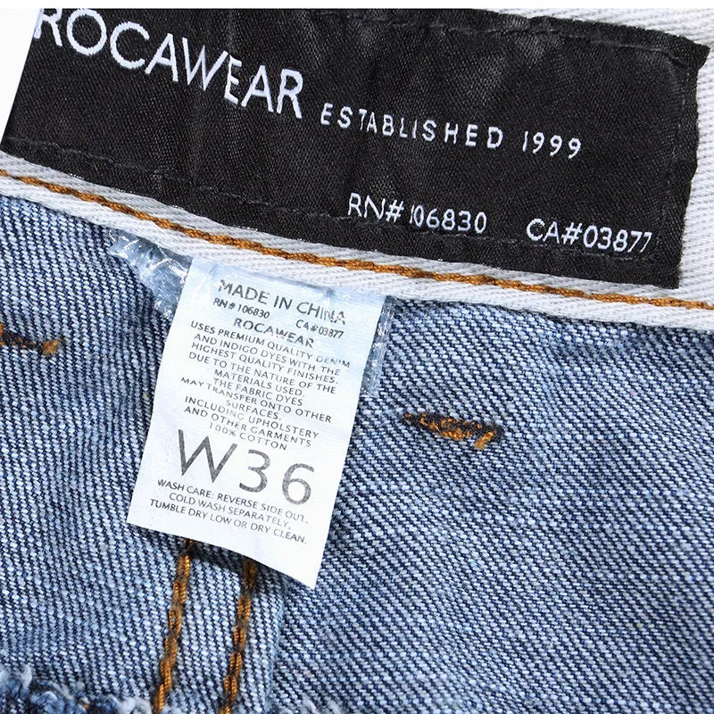 Mens Baggy Jeans Spring and Autumn New Fat Guy Large Size Fashion Multi-pocket Wide Loose Jeans Mens Denim Trousers