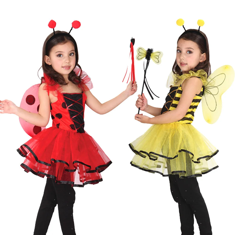 Children's Halloween costumes Girl animal insects dress up to perform bee Polka order ladybug beer show costumes