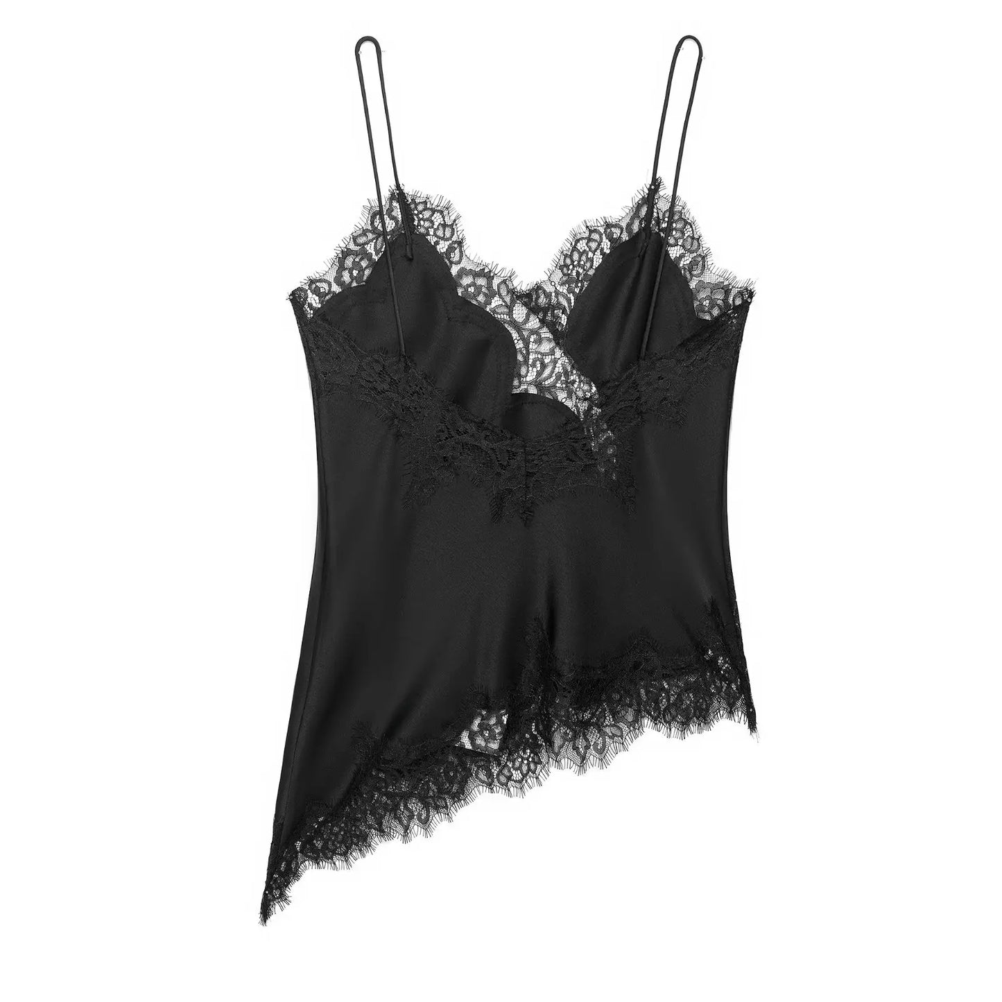 Sexy Women Asymmetrical Lace Slip Tops Summer Female Backless Sleeveless Off Shoulder Underwear Tanks Elegant Beach Camisole