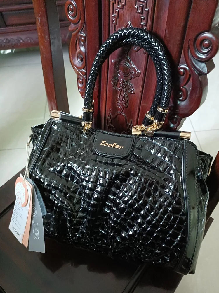 Hot Cow Skin Bag！ZOOLER Handmade Full Real Cow Leather Handbags Soft Skin Genuine Leather Bag Costly Women Fashion Bags #QS220