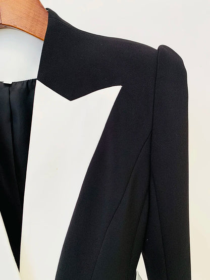 HIGH STREET New Fashion 2026 Designer Jacket Women's Color Block Single Button Blazer