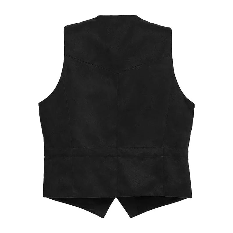 Plus Size Men's Suit Vest V-neck vest Slim Fit Casual Formal Business Dress Groomsman Outfit Retro New Waistcoat