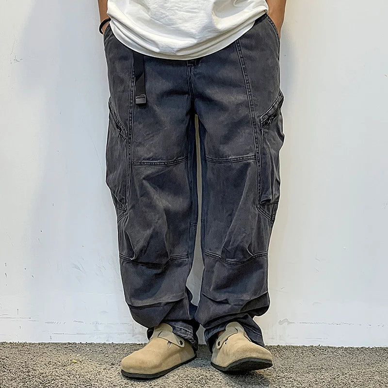 American Streetwear Army Green Cargo Pants For Men High Quality Hip Hop Skateboard Baggy Pants Korean Fashion Trousers Male