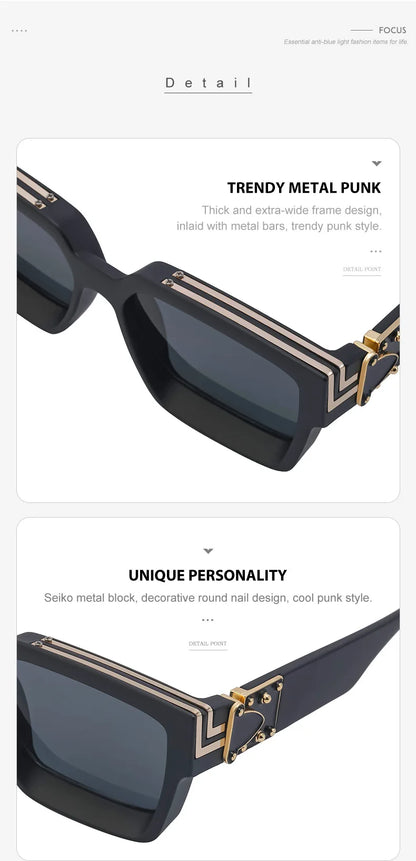 Millionaire Square Sunglasses For Men Vintage Luxury Sunglasses Women Retro Shades Fashion Glasses Gafas De Sol Sonnenbrille Sun