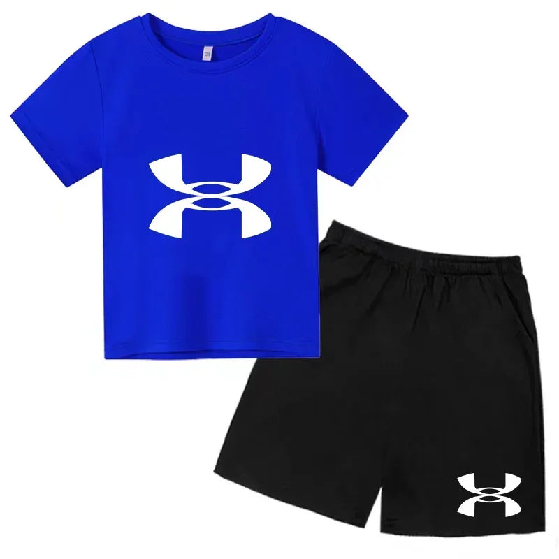 2-13Y Kids Spring & Autumn Casual Cartoon & Letter Print 2-Piece Set Hoodie & Jogging Pants Tracksuit Outfits for Boys & Girls