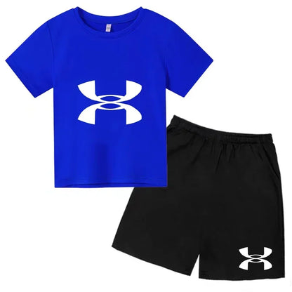 2-13Y Kids Spring & Autumn Casual Cartoon & Letter Print 2-Piece Set Hoodie & Jogging Pants Tracksuit Outfits for Boys & Girls