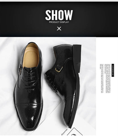 Men's Big Size Leather Shoes Spring Autumn Formal Business Office Wedding Dress Shoes for Man New Designer Business Shoe Man