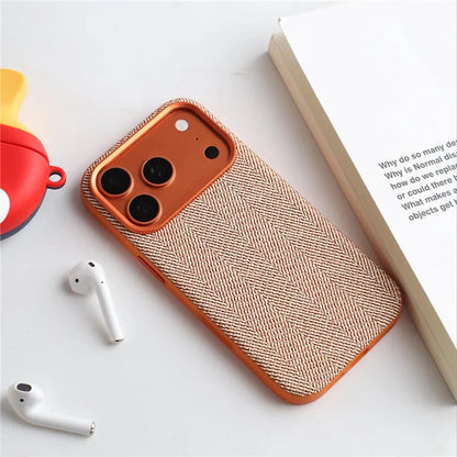 Luxury Tech Woven Canvas Magnetic Case for iphone 16Pro 17Pro 17 15 17Pro Max For Magsafe Original Wireless Charging Matte Cover