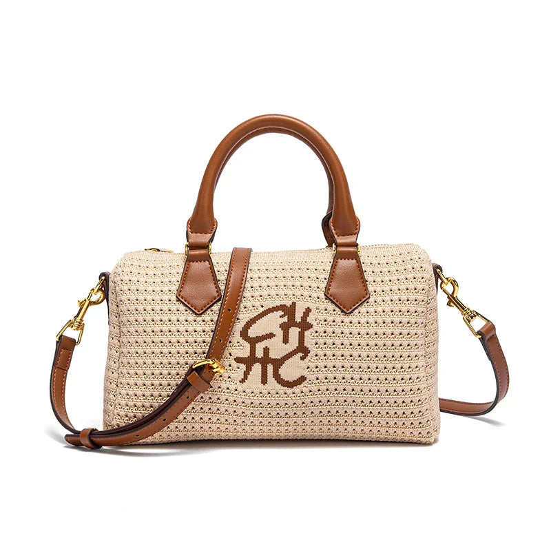 Women's Beach Bag 2026 New Simple Knitted Shoulder Bag for Vacation