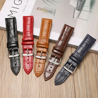 Genuine Calfskin Strap Slub Pattern Watch Accessories 10/12/13/14/15/16/17/18/19/20/21/22/24mm Universal Watchband/