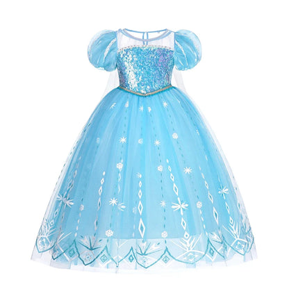 Elsa Kid Princess Halloween Cosplay Dress Fancy Costume Girl Snow Queen Princess Vestidos Party Children Clothes