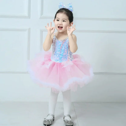 Children's Day Dance Dress Girl Ballet Princess Summer Dresses Girls Ballet Sequins Outfit Kids Clothes Vestidos Birthday Gift