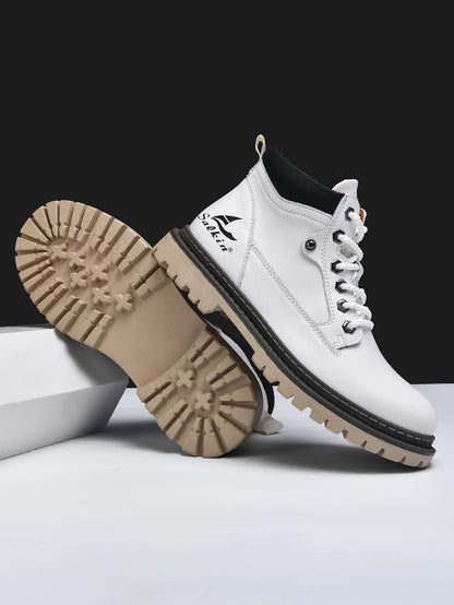 Handmade Men Boots Autumn Outdoor Hiking Boots Ankle Winter Leather Shoes Sneakers Hombres Botas High Top Footwear Anti Slip
