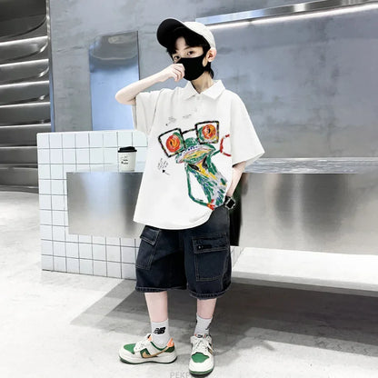 Teen Boys Clothing Sets Summer Big Size New Casual Outfits Kids Tracksuit For Boys Sport Suit Children Clothes 8 9 10 12 14 Year