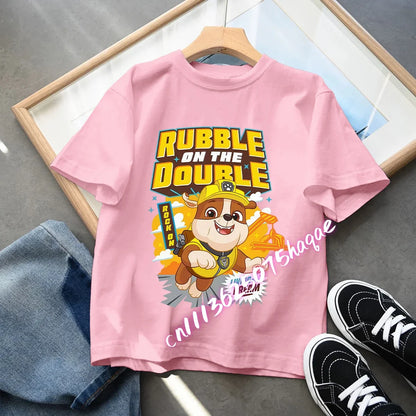 Summer PAW Patrol Children T-Shirts Cartoon Chase Skye Short Sleeves Top Tees Fashion Anime Girls Boys Shirts Kids Clothes Gift