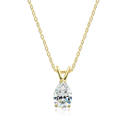 18k Plated Pear Cut 1.5CT Moissanite Diamond Necklace for Women 6*9mm Pendant 100% 925 Sterling Silver Jewelry Wholesale