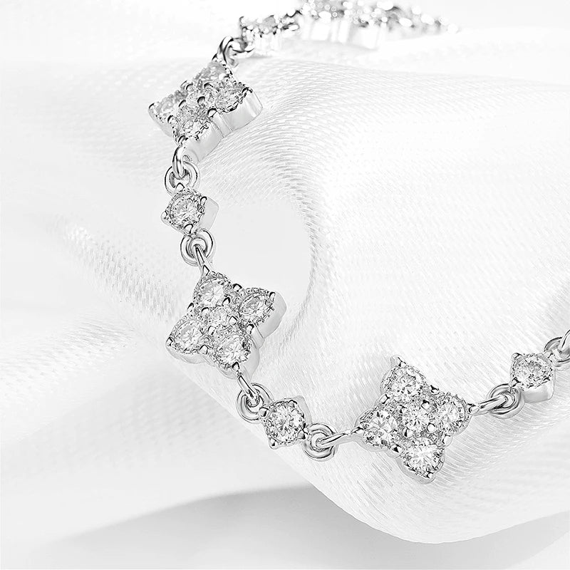 Full Diamond Moissanite Bracelets for Women Sparkling Girls Luxury Chains 100% 925 Sterling Silver Jewelry Plated 14K